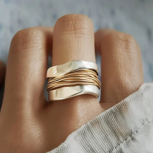 Silbergold Tether Ring | Gemischtes Gold