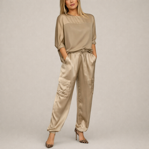 Erin | Lässiges Satin Cargo Set