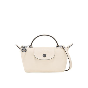 Mini Leder Longchamp Tasche - Weiß
